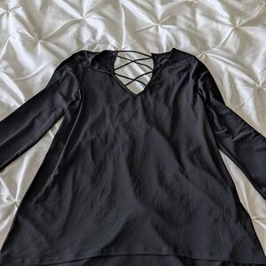Express Black Crisscross Blouse